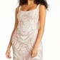 Vestido feminino Jump com estampa brilhante, sem mangas, gola quadrada, comprimento total, formal, branco, tamanho 13-14