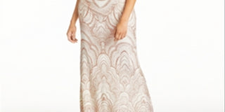 Vestido feminino Jump com estampa brilhante, sem mangas, gola quadrada, comprimento total, formal, branco, tamanho 13-14