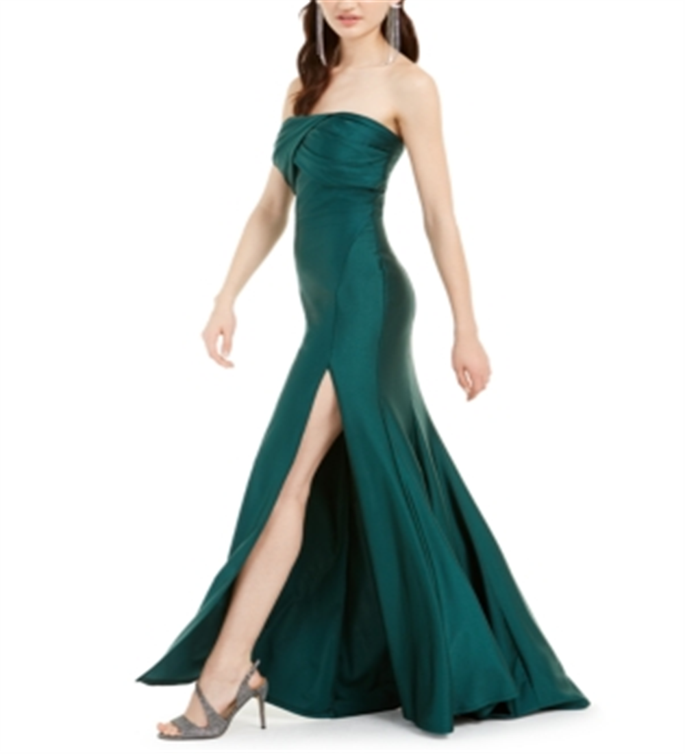 Vestido longo de festa feminino Jump em cetim verde tamanho 3