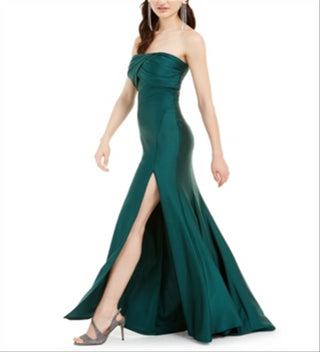 Vestido sem alças franzido Jump Junior's verde tamanho 9-10