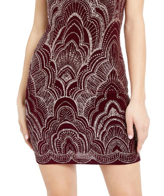 Vestido justo com estampa de glitter Jump Junior's vermelho tamanho médio