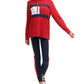 Camiseta Tommy Hilfiger Sport Colorblock Leve Feminina com Bandeira Vermelha Tamanho Médio