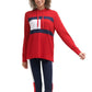 Camiseta Tommy Hilfiger Sport Colorblock Leve Feminina com Bandeira Vermelha Tamanho Médio