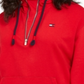 Tommy Hilfiger Moletom com capuz feminino com zíper e logotipo, vermelho, tamanho 3X