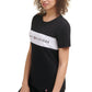 Camiseta Tommy Hilfiger Sport Colorblocked Logo Feminina Preta Tamanho P