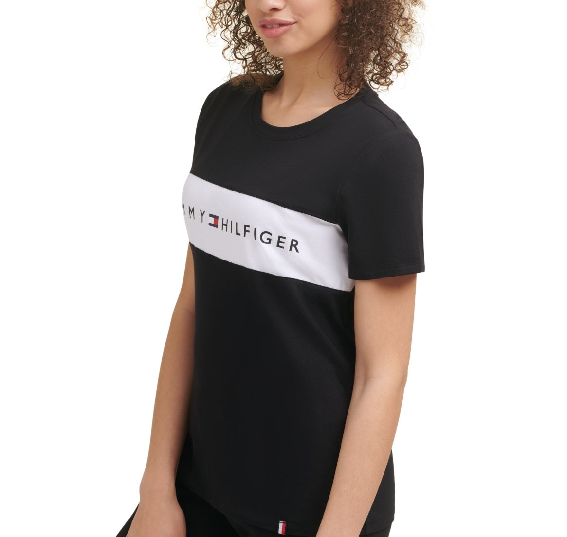 Camiseta Tommy Hilfiger Sport Colorblocked Logo Feminina Preta Tamanho P
