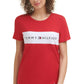 Camiseta Tommy Hilfiger Sport Colorblocked Logo Feminina Vermelha Tamanho X-G