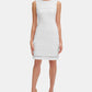 Vestido feminino Tommy Hilfiger com acabamento circular, branco, tamanho 14