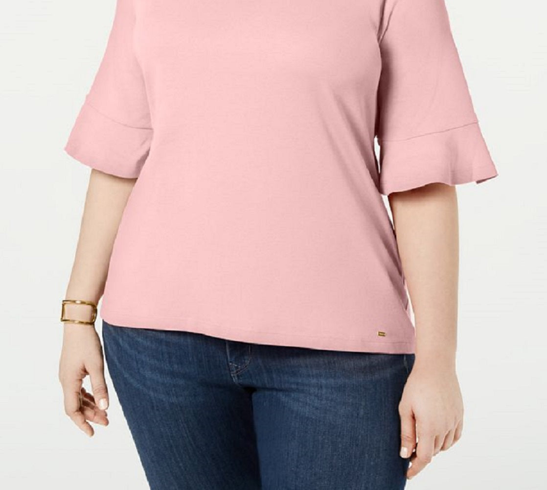Blusa Tommy Hilfiger Feminina de Algodão com Manga Flare Rosa Tamanho 0X