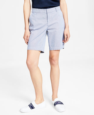 Tommy Hilfiger Shorts Chino Hollywood Feminino Th Flex 9 Polegadas Azul Tamanho 10