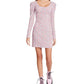 Vestido feminino Betsey Johnson com botões frontais e malha waffle, roxo, tamanho extragrande