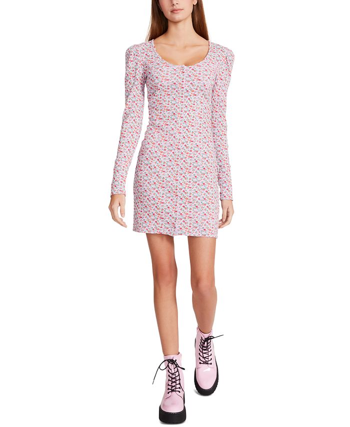 Vestido feminino Betsey Johnson com botões frontais e malha waffle, roxo, tamanho extragrande