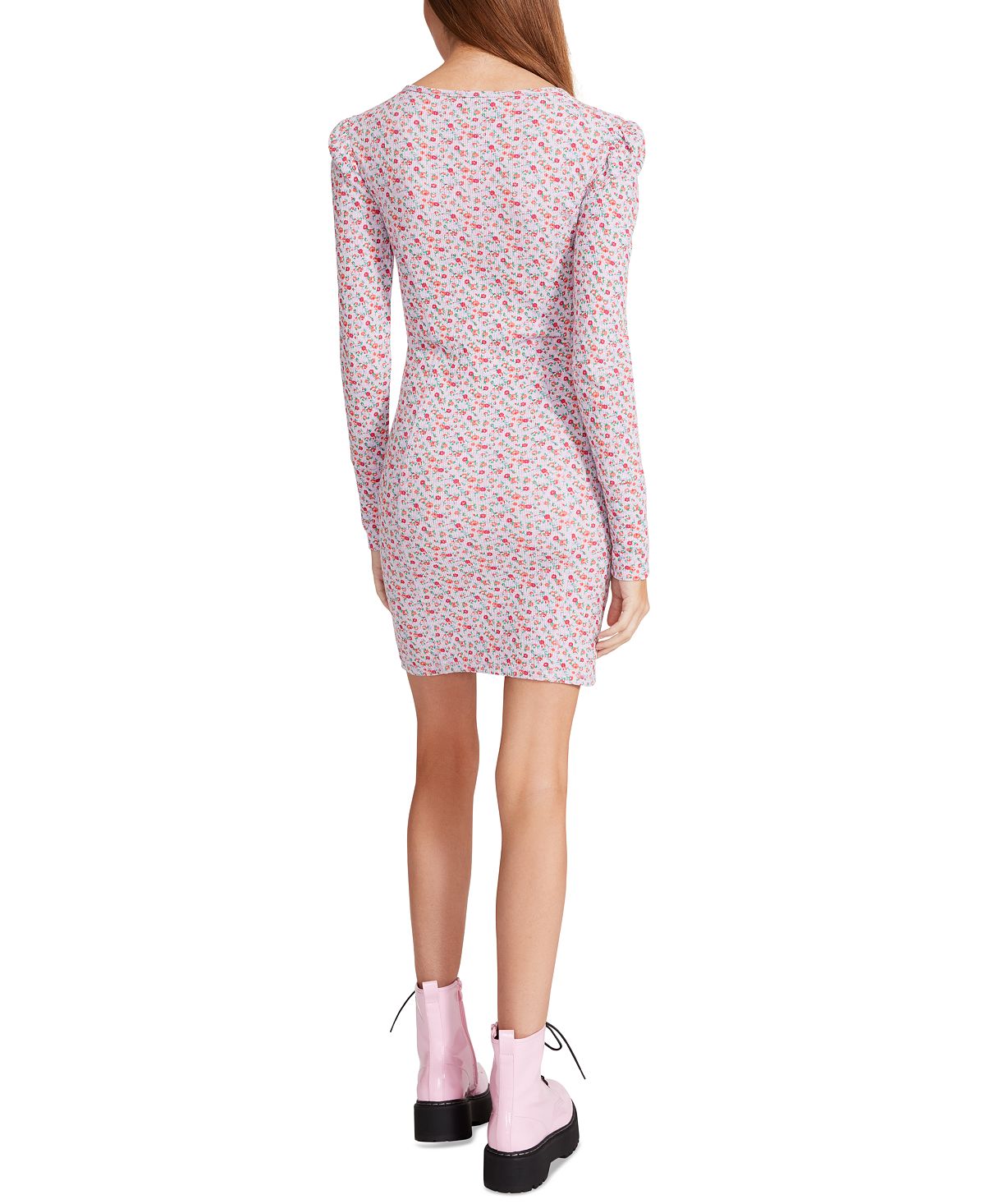 Vestido feminino Betsey Johnson com botões frontais e malha waffle, roxo, tamanho extragrande