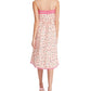 Vestido midi com estampa de renda Betsey Johnson feminino, tamanho 12, branco