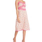 Vestido midi com estampa de renda Betsey Johnson feminino, tamanho 12, branco