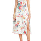 Vestido midi floral em camadas Riviera feminino Betsey Johnson, branco, tamanho extragrande