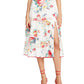 Vestido midi floral em camadas Riviera feminino Betsey Johnson, branco, tamanho extragrande