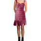 Vestido tubinho de veludo Betsey Johnson feminino, comprimento até o joelho, rosa, tamanho grande