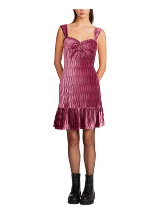 Vestido tubinho de veludo Betsey Johnson feminino, comprimento até o joelho, rosa, tamanho grande