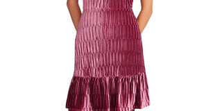 Vestido tubinho de veludo Betsey Johnson feminino, comprimento até o joelho, rosa, tamanho grande
