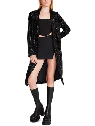 Jaqueta Steve Madden Show Stopper Sequin Duster Preta