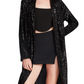 Jaqueta Steve Madden Show Stopper Sequin Duster Preta