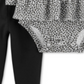 Conjunto de 2 peças de body estampado de leopardo e leggings com laço Carter's Baby Girls, algodão, preto, tamanho 24 meses