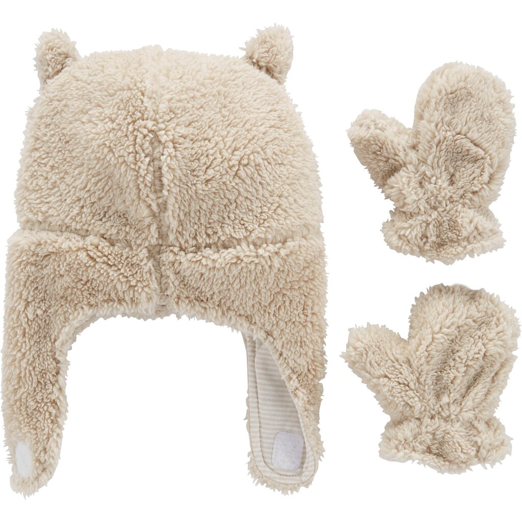 Conjunto de 2 peças de gorro e luvas de lã sintética Carter's Baby Boys, marrom, tamanho 12-24 meses
