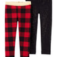 Legging Carter's Toddler Girl's com 2 unidades, xadrez Buffalo e lã brilhante, preta, tamanho 3T