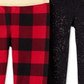 Legging Carter's Toddler Girl's com 2 unidades, xadrez Buffalo e lã brilhante, preta, tamanho 3T