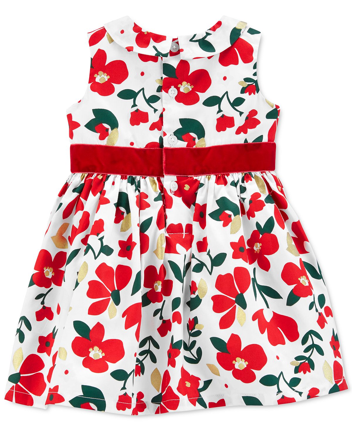 Vestido de festa Carter's Infant Girl's Collar Diaper Cover Vermelho Tamanho 6 MOS