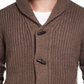 Cardigan masculino canelado Vintag à prova de intempéries com botões marrom tamanho médio