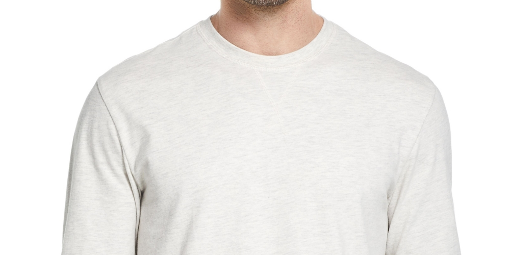 Camiseta masculina vintage de manga comprida escovada e gola redonda, à prova de intempéries, tamanho grande, marrom