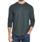 Camiseta masculina vintage de manga comprida escovada e gola redonda, à prova de intempéries, verde, tamanho grande