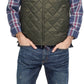 Colete acolchoado masculino vintage à prova de intempéries, verde, tamanho pequeno