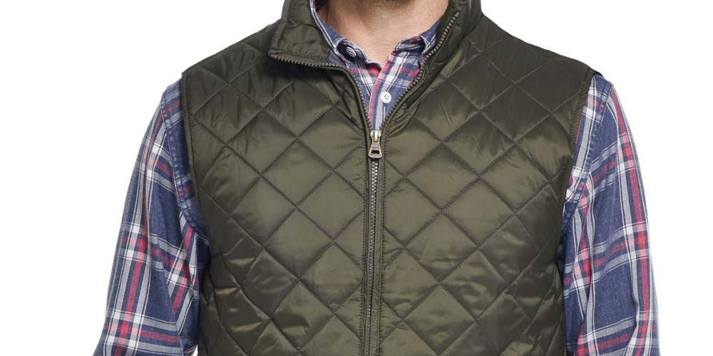 Colete acolchoado masculino vintage à prova de intempéries, verde, tamanho pequeno