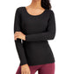 Top de decote redondo com camada de base feminina 32 Degrees, preto, tamanho pequeno