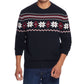 Suéter masculino vintage à prova de intempéries com gola redonda e floco de neve, preto, tamanho XX-G