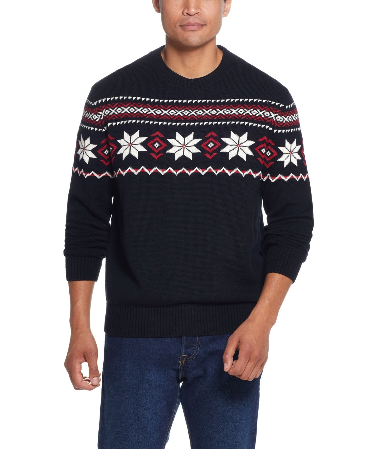 Suéter masculino vintage à prova de intempéries com gola redonda e floco de neve, preto, tamanho XX-G
