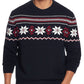 Suéter masculino vintage à prova de intempéries com gola redonda e floco de neve, preto, tamanho XX-G