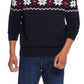 Suéter masculino vintage à prova de intempéries com gola redonda e floco de neve, preto, tamanho XX-G