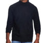 Suéter masculino vintage de gola alta, grosso e resistente às intempéries, preto, tamanho médio