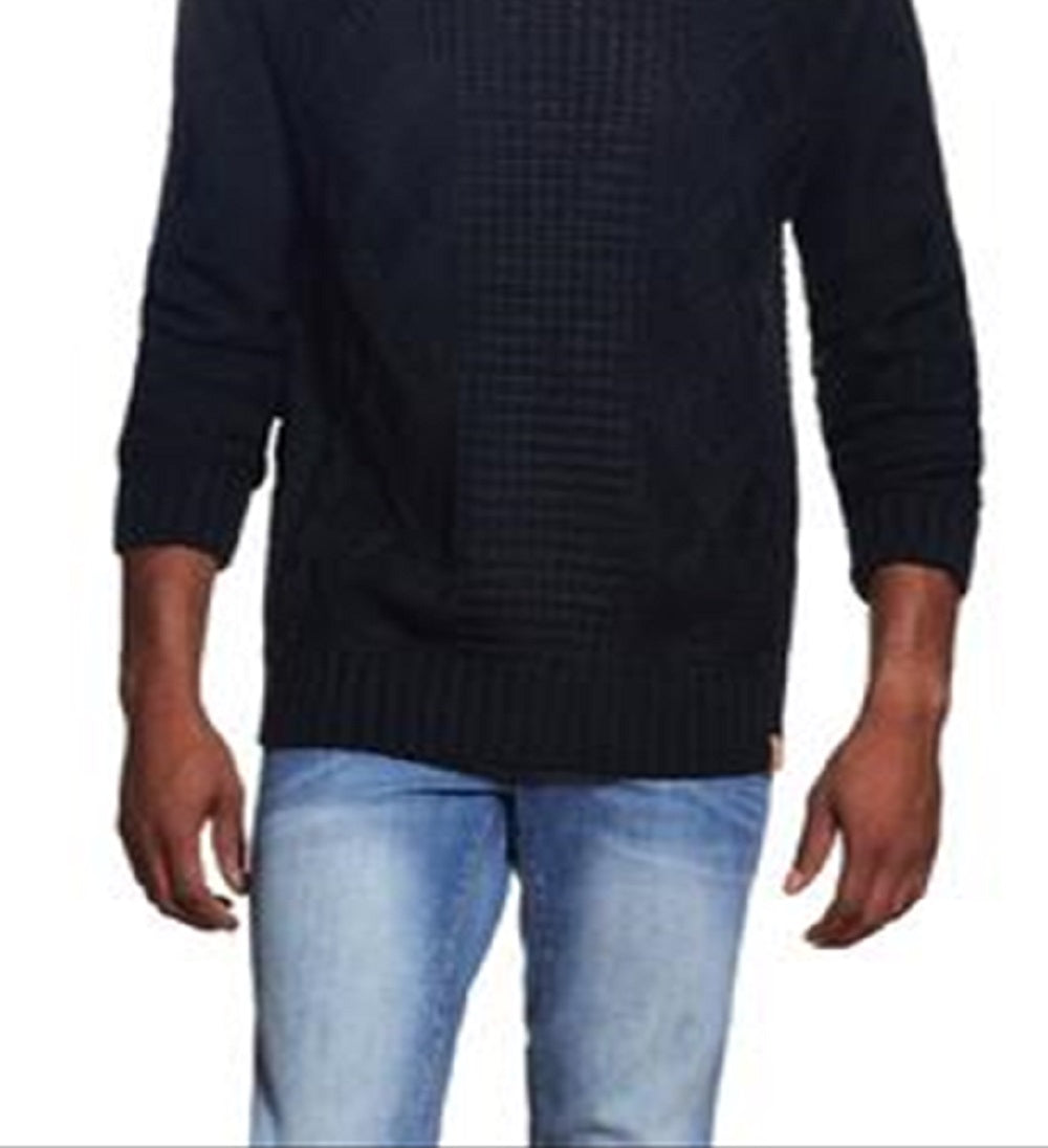 Suéter masculino vintage de gola alta, grosso e resistente às intempéries, preto, tamanho médio