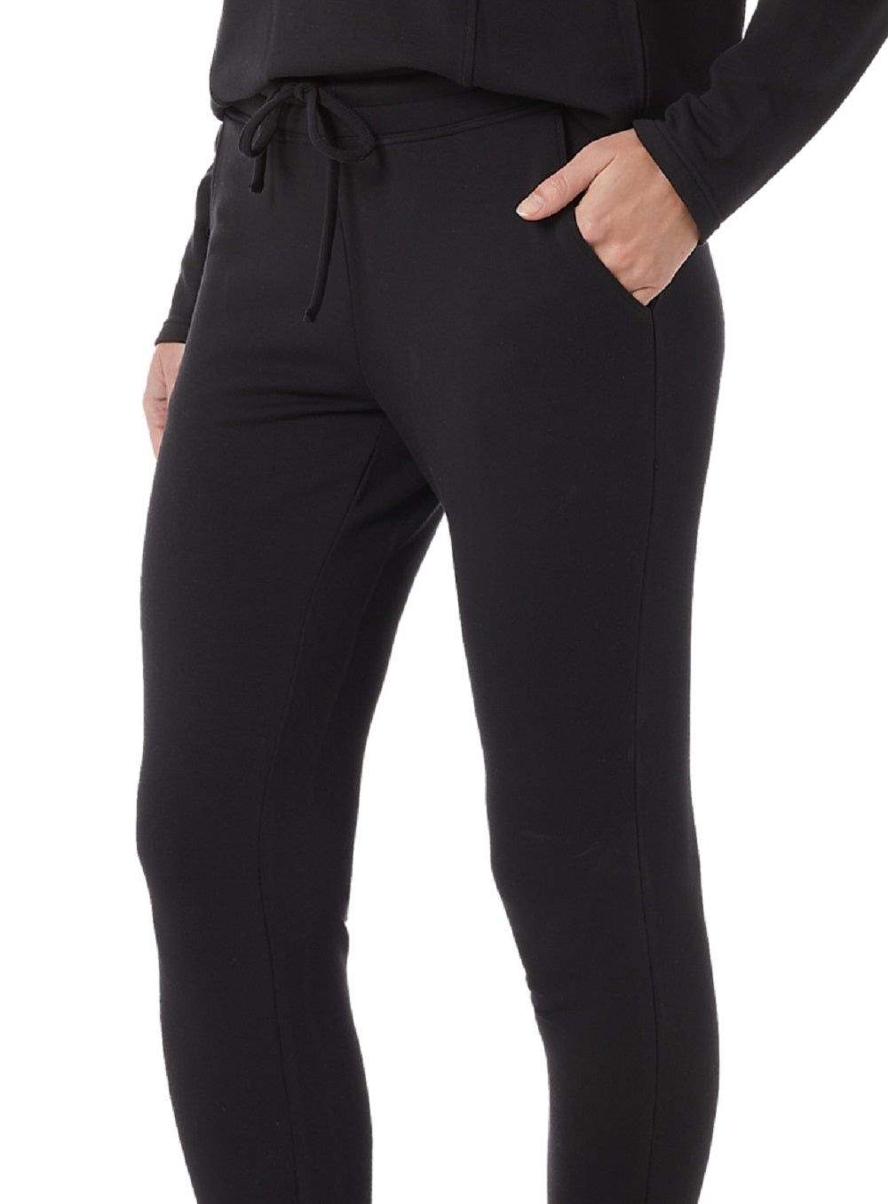 Calça jogger feminina 32 Degrees com cordão, preta, tamanho extragrande