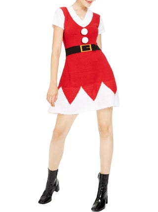 Vestido e chapéu de Papai Noel para festas da Planet Gold Junior, tamanho grande, vermelho