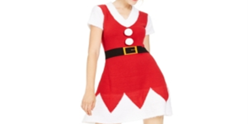 Vestido e chapéu de Papai Noel para festas da Planet Gold Junior, tamanho grande, vermelho