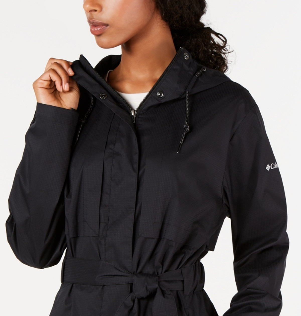 Jaqueta de chuva resistente à água Columbia Pardon My Trench feminina, preta, tamanho grande