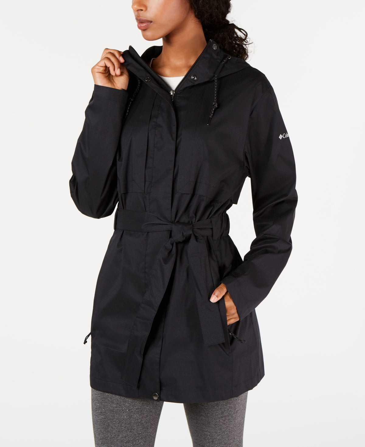 Jaqueta de chuva resistente à água Columbia Pardon My Trench feminina, preta, tamanho grande