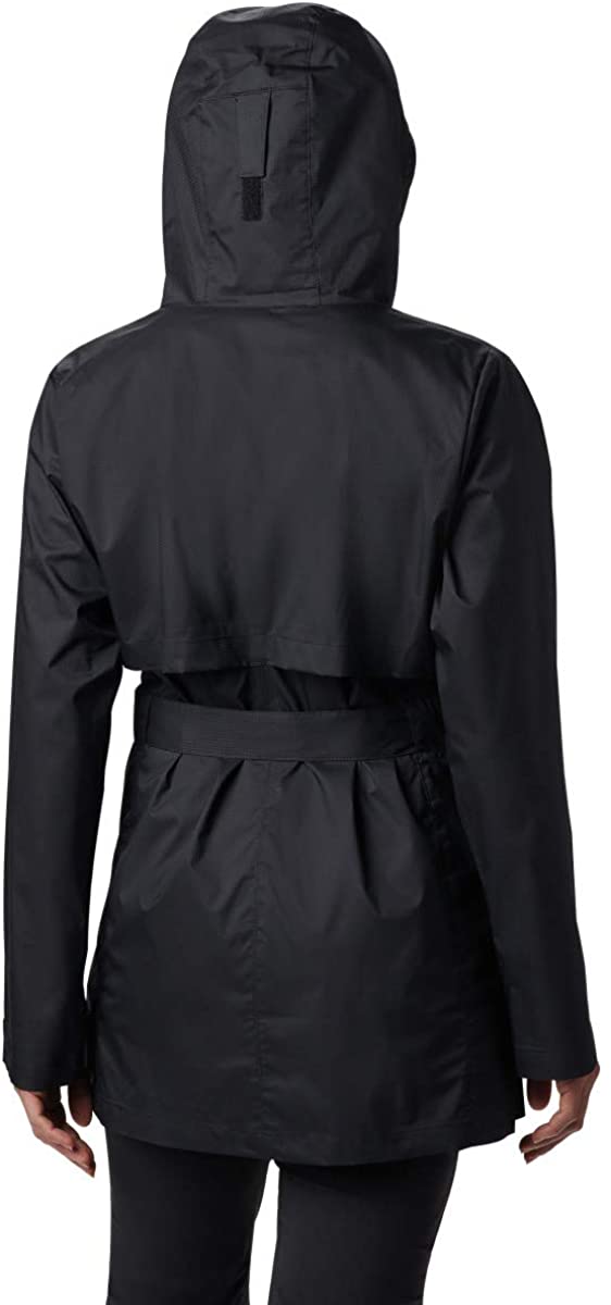 Jaqueta de chuva resistente à água Columbia Pardon My Trench feminina, preta, tamanho pequeno