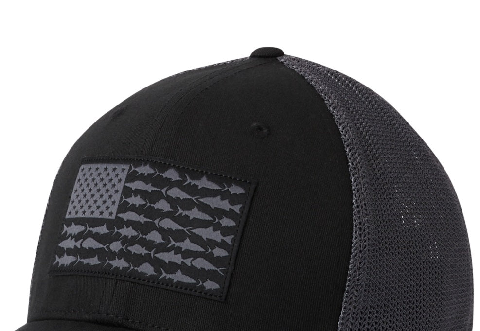 Boné Columbia Masculino PFG Mesh Fish Flag Preto